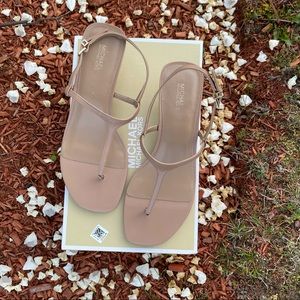 Michael Kors Tasha Leather Slingback Thong Sandal